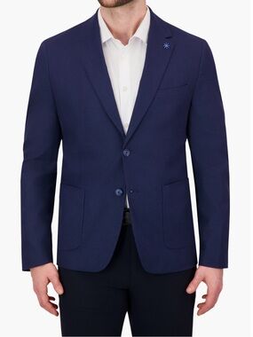 Report Collection Linen Blend Stretch Sports Coat in NAVY size 38R